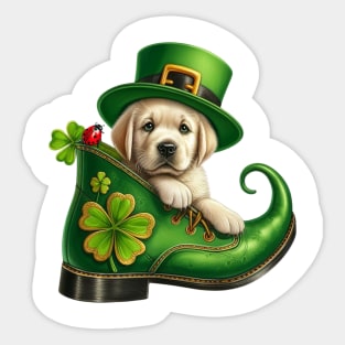 Labrador Retriever Dog Shoes For Patricks Day Sticker